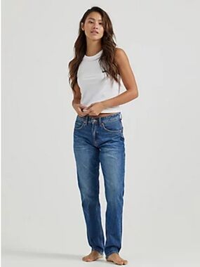 Lee Slim  Straight Rider Jeans in Night Wash Dark Blue 34